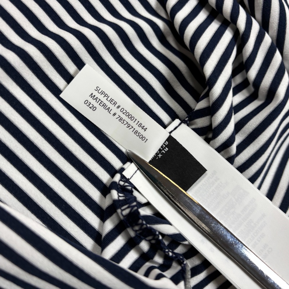 Ralph Lauren RLX Polo Shirt Mens Large Black White Striped Wicking Performance - Picture 11 of 12
